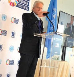 Hollywood super star and UN messenger of peace Mr Michael Douglas had a remarkable speech
