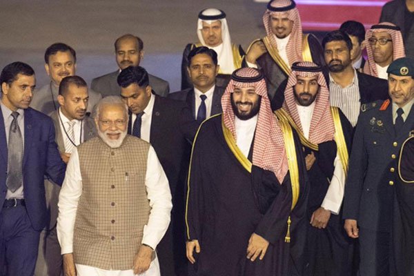 India’s Modi breaks protocol to welcome Saudi’s crown prince