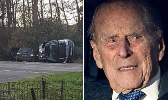 Prince Philip unhurt in car crash while driving