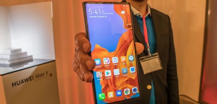 Huawei Mate X smartphone folds face out