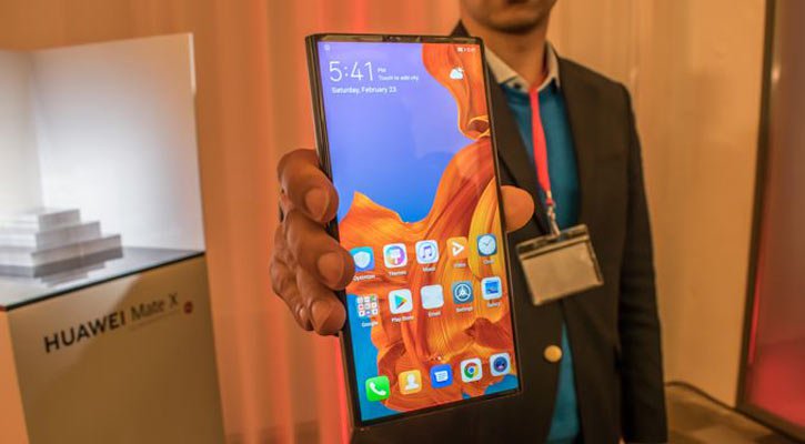 Huawei Mate X smartphone folds face out