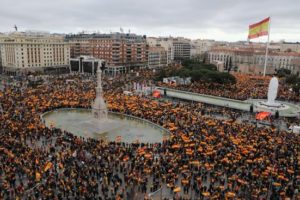 Madrid demonstrators reject government’s Catalonia policy