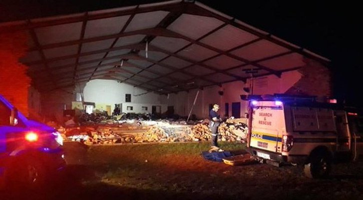 13 killed as church roof collapses in South Africa