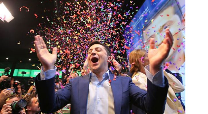 Comedian Zelensky wins Ukraine presidency