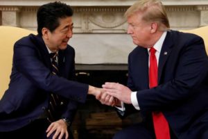 Trump, Abe confirm desire to stop Iran oil imports