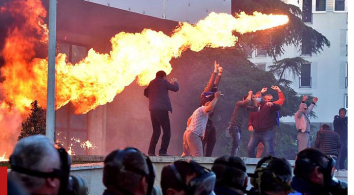 Petrol bombs hurled at Albania PM’s office