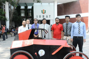 IUBAT showcases solar-electric car