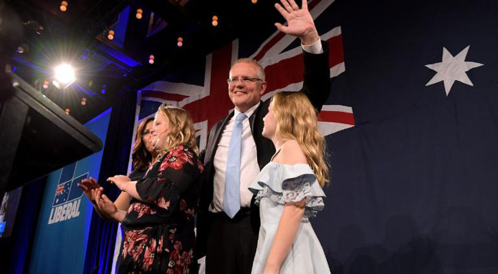 Australian PM Morrison claims historic win