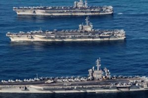 First naval drills in Western Pacific