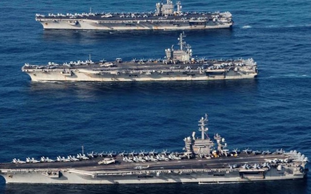 First naval drills in Western Pacific