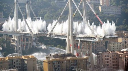 Remains of collapsed Italy bridge demolished