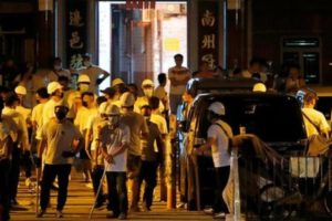 Armed mob storms Hong Kong train station