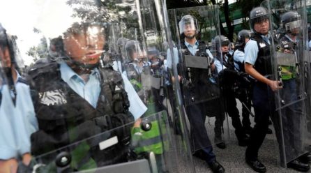 Hong Kong protesters, police clash