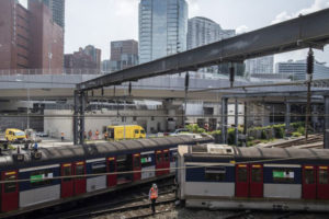 Rare Hong Kong MTR train derails in rush hour