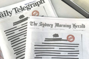 Australian newspapers black out front pages in ‘secrecy’ protest