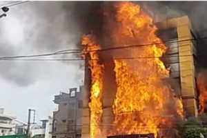 Massive fire at hotel of Indore in India