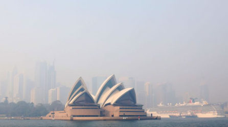 Bushfire smoke shrouds Sydney and Adelaide