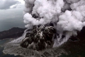 Giant blocks from Anak Krakatau rock litter ocean floor