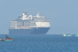Cruise ship rejected by five ports docks at last
