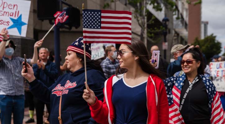 Protest against Covid-19 lockdown in US