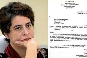 Priyanka Gandhi asked to vacate government bungalow by August 1