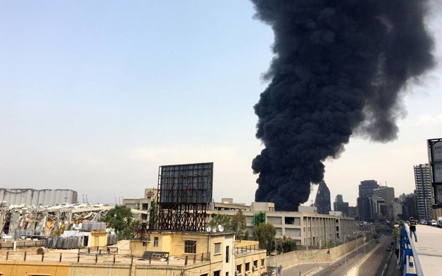 Large fire erupts in Beirut port area, a month after massive blast