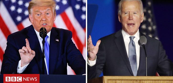 US election results: Trump sues as path to victory over Biden narrows
