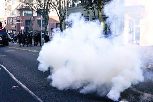 Four stabbed, one shot after pro-Trump rallies in US
