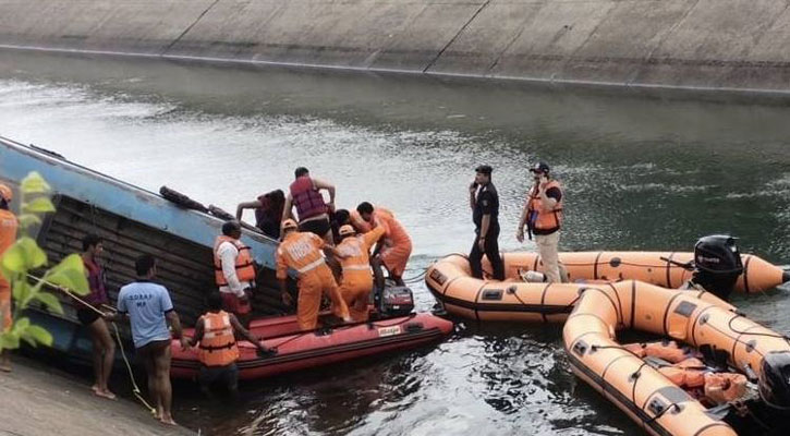 At least 37 dead after bus falls into canal in India