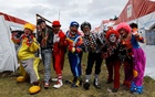 Indonesian clowns bring cheer to children displaced by eruption