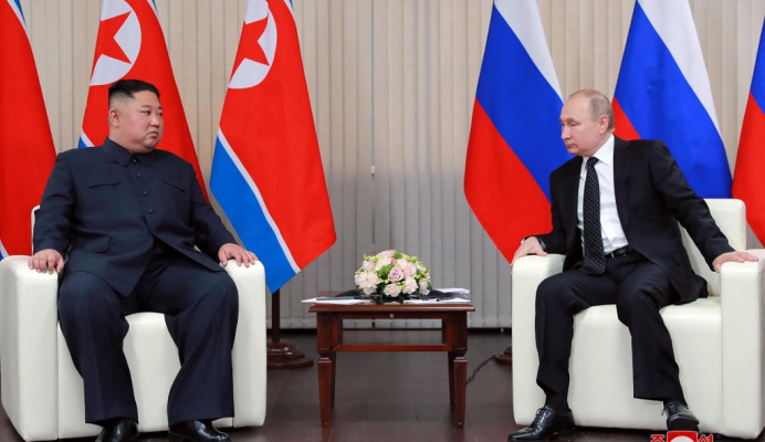 North Korea’s Kim offers full support to Putin on Russia Day