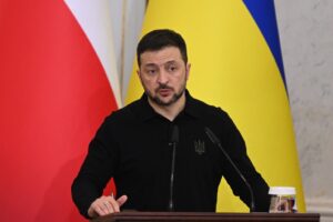 Zelensky huddles with European leaders