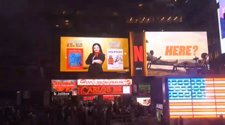 My books on Times square bill board , NY