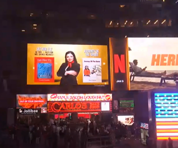 My books on Times square bill board , NY